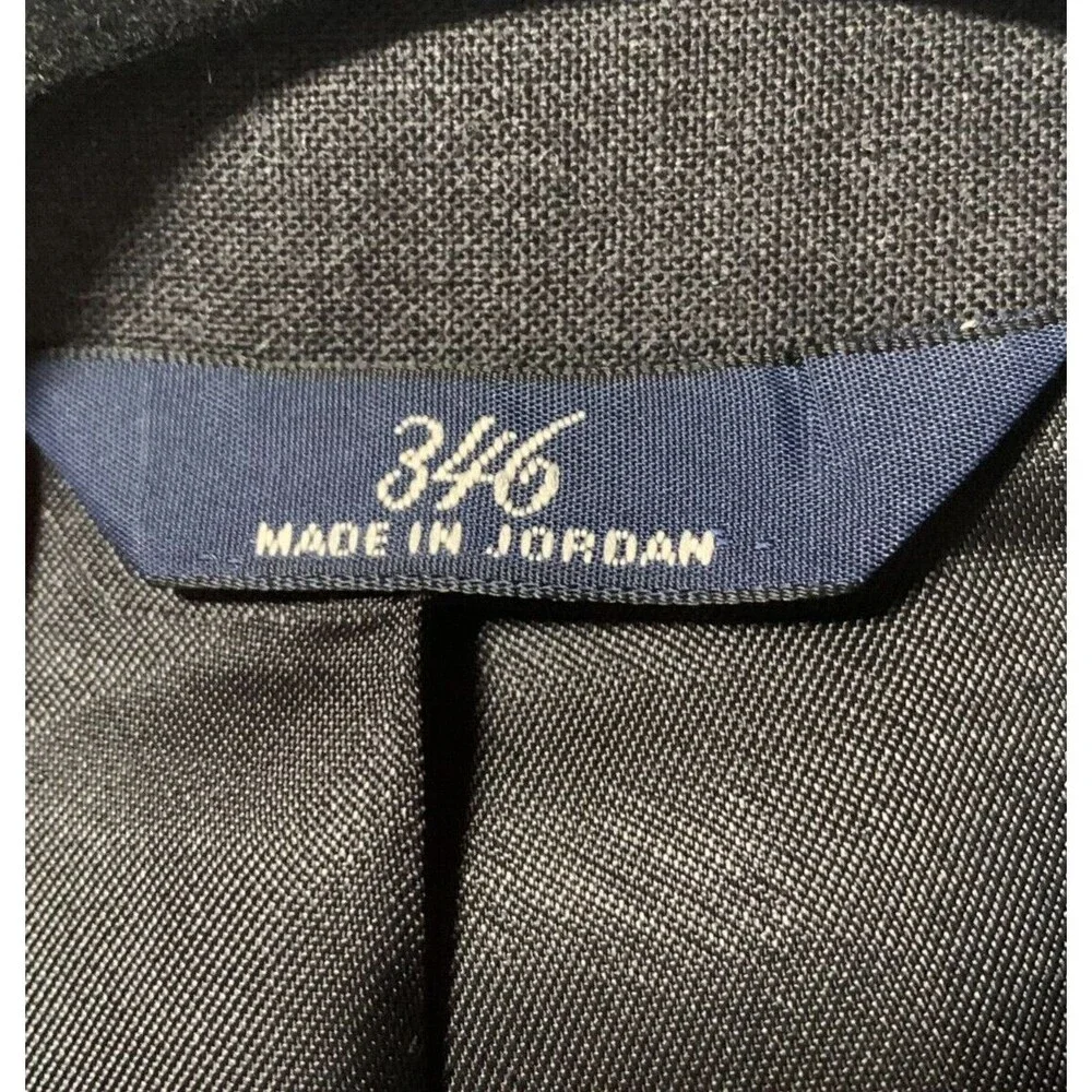 Brooks Brother 346 Stretch Suit‎ 44R Mens 2 Button Dark Gray Wool Pants 35x29
